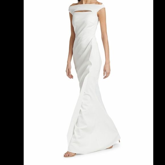 NWT Chiara Boni La Petite Robe Melania Off-The-Shoulder Cutout Sheath Dress $995 - Picture 1 of 8